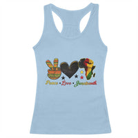 Peace Love Juneteenth Racerback Tank Top 1865 Heart Kente Peace Sign Africa Fist - Wonder Print Shop