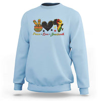 Peace Love Juneteenth Sweatshirt 1865 Heart Kente Peace Sign Africa Fist - Wonder Print Shop