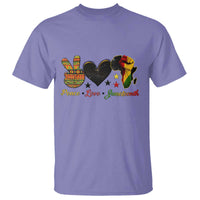 Peace Love Juneteenth T Shirt 1865 Heart Kente Peace Sign Africa Fist - Wonder Print Shop