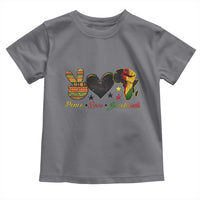Peace Love Juneteenth Toddler T Shirt 1865 Heart Kente Peace Sign Africa Fist - Wonder Print Shop