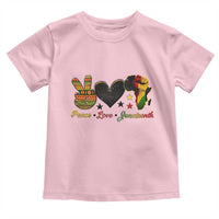 Peace Love Juneteenth Toddler T Shirt 1865 Heart Kente Peace Sign Africa Fist - Wonder Print Shop