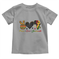 Peace Love Juneteenth Toddler T Shirt 1865 Heart Kente Peace Sign Africa Fist - Wonder Print Shop