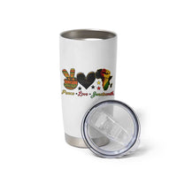 Peace Love Juneteenth Tumbler Cup 1865 Heart Kente Peace Sign Africa Fist - Wonder Print Shop