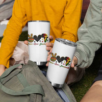 Peace Love Juneteenth Tumbler Cup 1865 Heart Kente Peace Sign Africa Fist - Wonder Print Shop