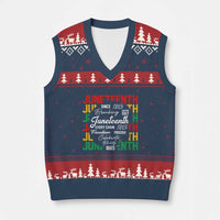 Juneteenth 1865 V-Neck Knit Sweater Vest Celebrate Black Freedom Breaking Every Chain - Wonder Print Shop