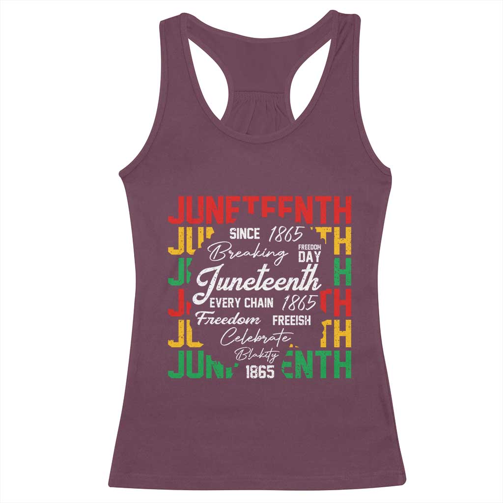 Juneteenth 1865 Racerback Tank Top Celebrate Black Freedom Breaking Every Chain - Wonder Print Shop