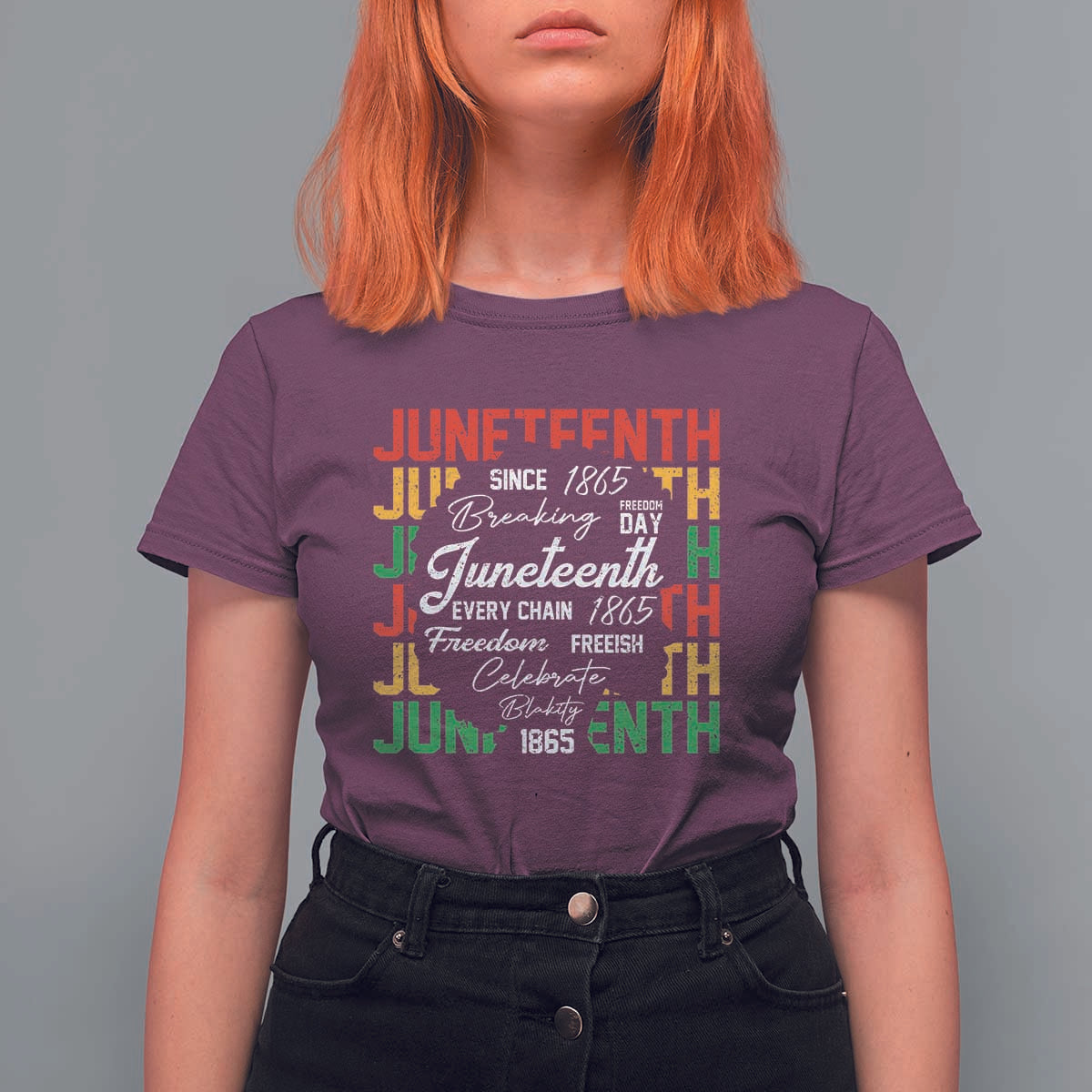 Juneteenth 1865 T Shirt For Women Celebrate Black Freedom Breaking Every Chain - Wonder Print Shop