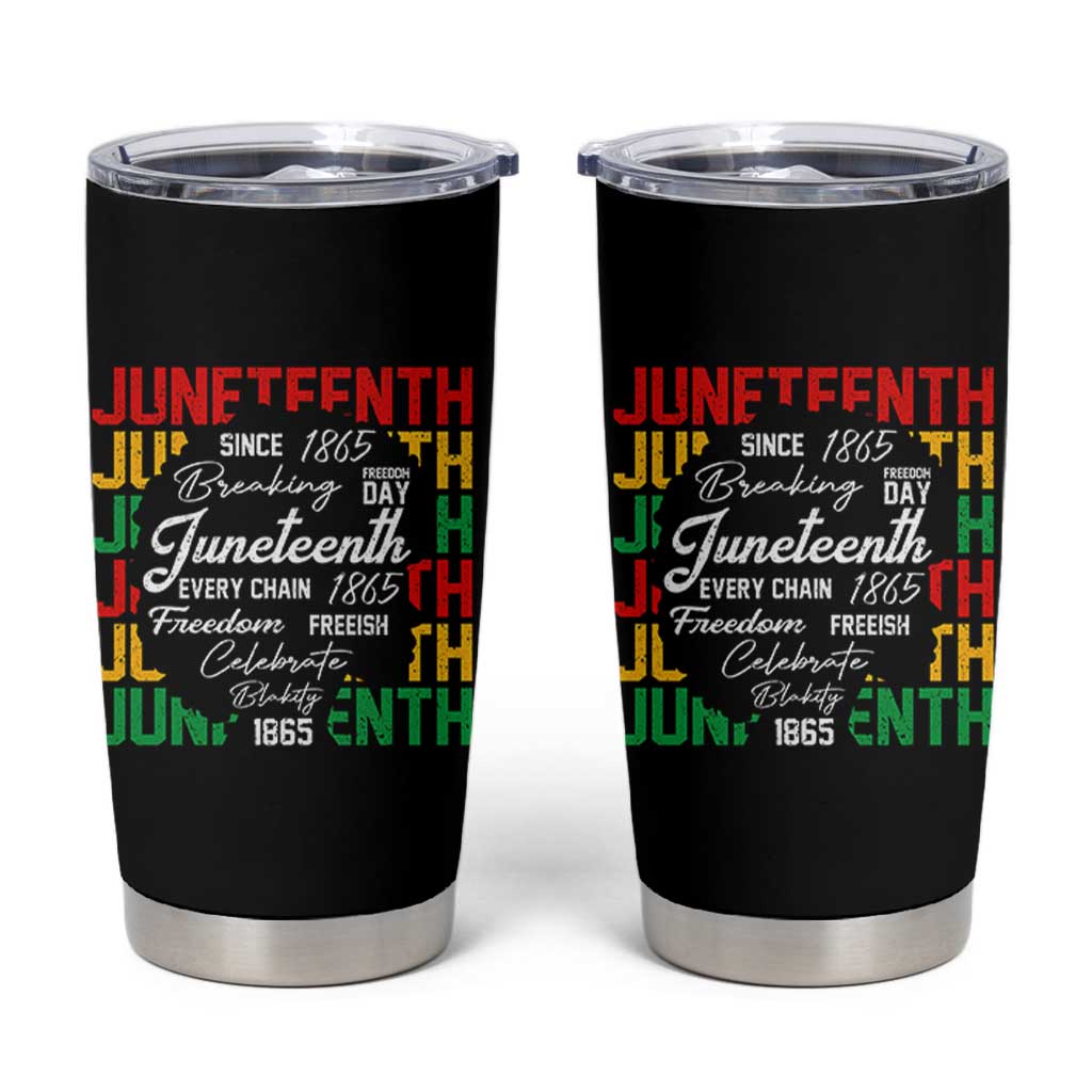 Juneteenth 1865 Tumbler Cup Celebrate Black Freedom Breaking Every Chain - Wonder Print Shop