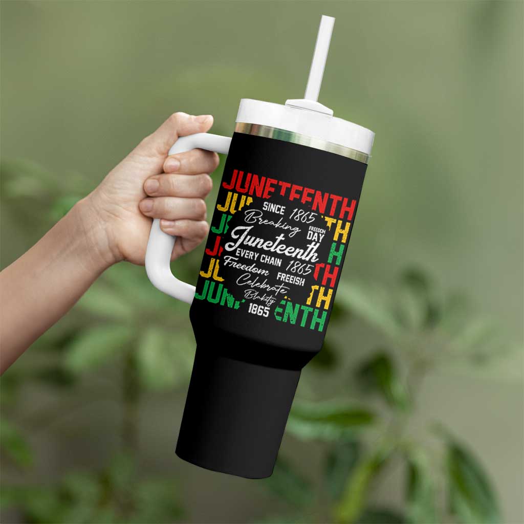 Juneteenth 1865 Tumbler With Handle Celebrate Black Freedom Breaking Every Chain - Wonder Print Shop