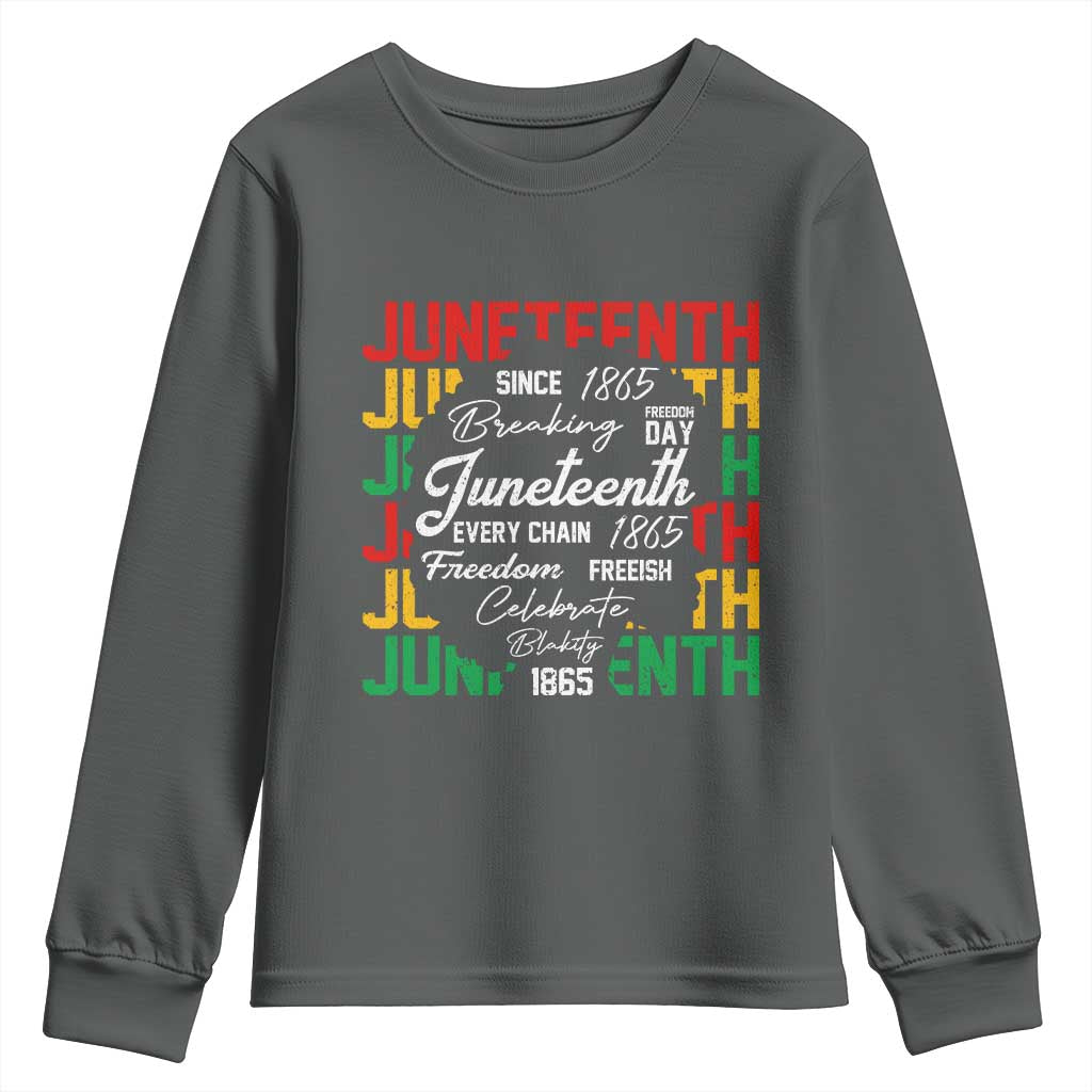 Juneteenth 1865 Youth Sweatshirt Celebrate Black Freedom Breaking Every Chain - Wonder Print Shop