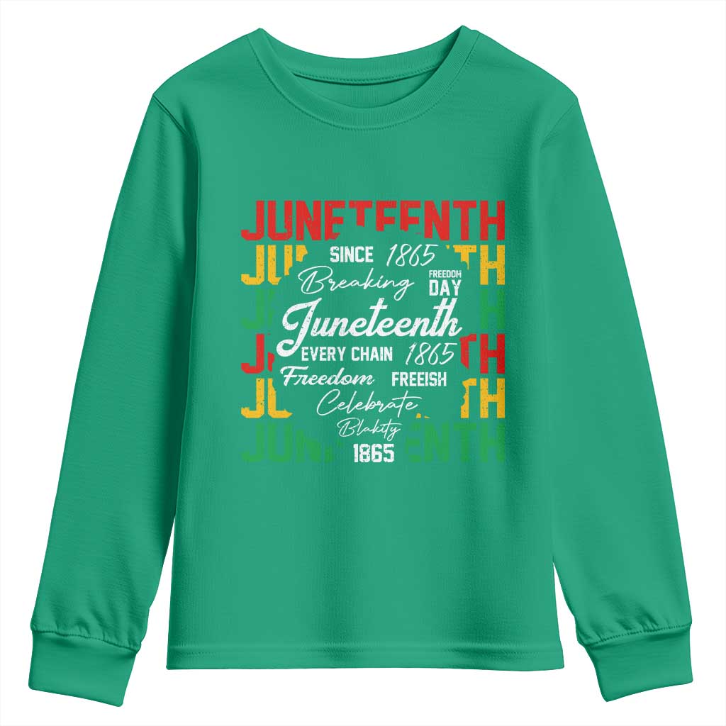 Juneteenth 1865 Youth Sweatshirt Celebrate Black Freedom Breaking Every Chain - Wonder Print Shop