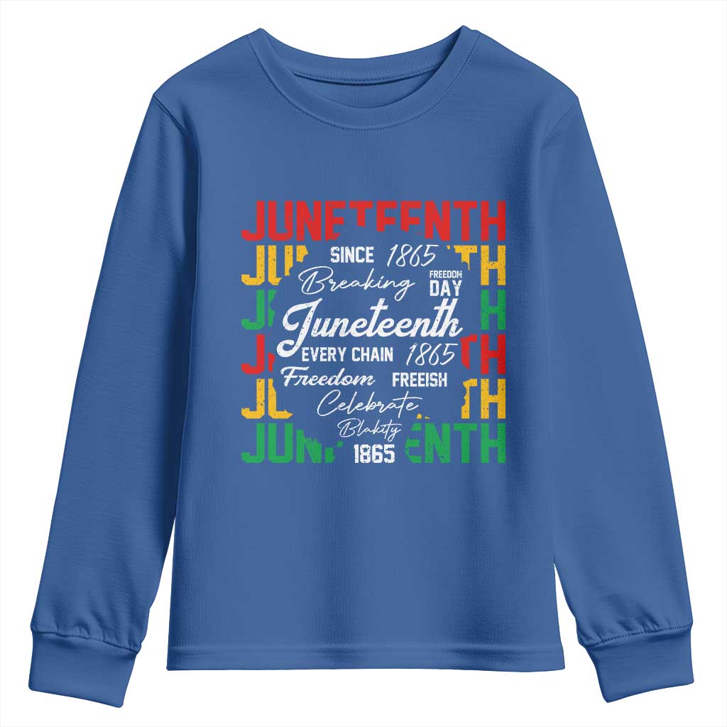 Juneteenth 1865 Youth Sweatshirt Celebrate Black Freedom Breaking Every Chain - Wonder Print Shop