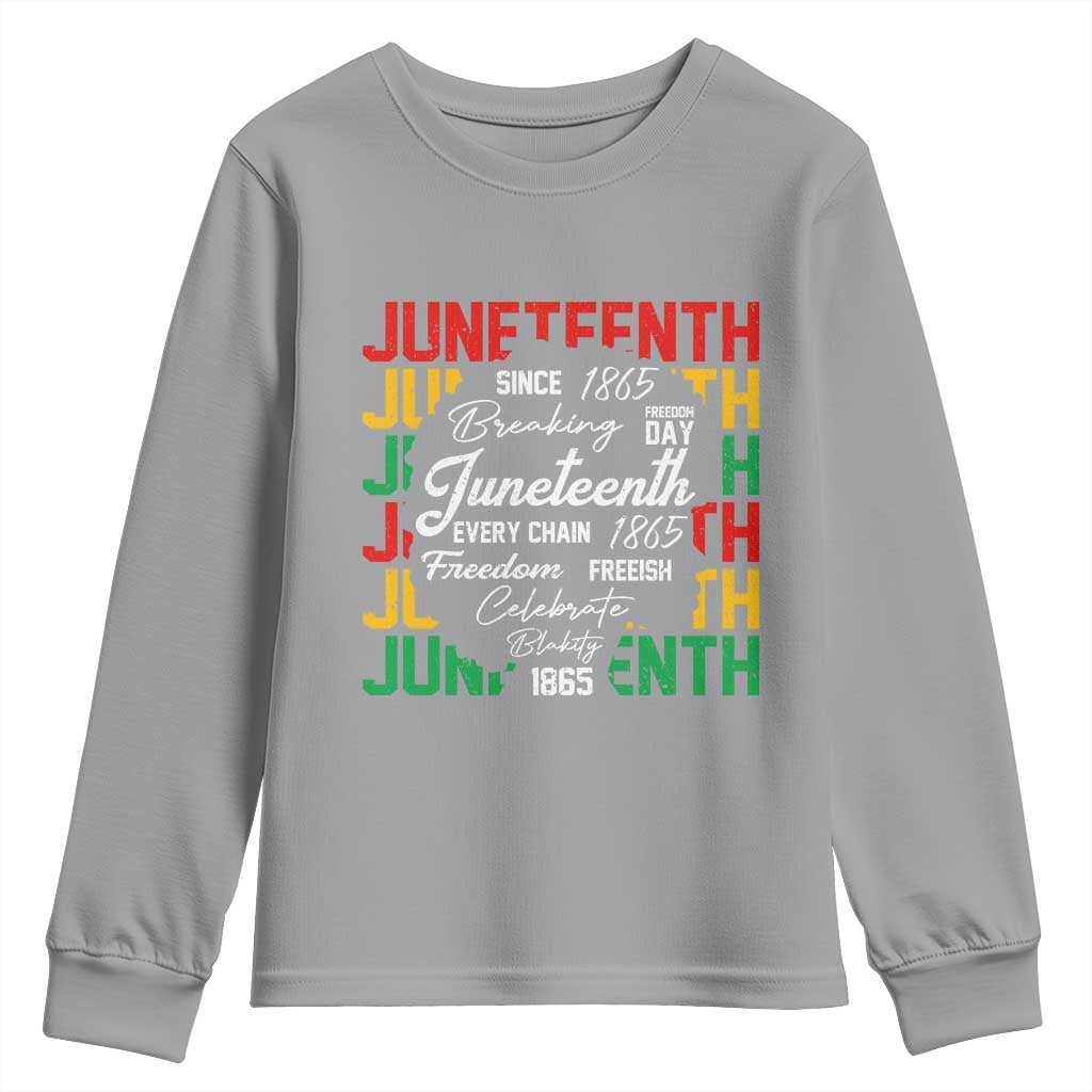Juneteenth 1865 Youth Sweatshirt Celebrate Black Freedom Breaking Every Chain - Wonder Print Shop