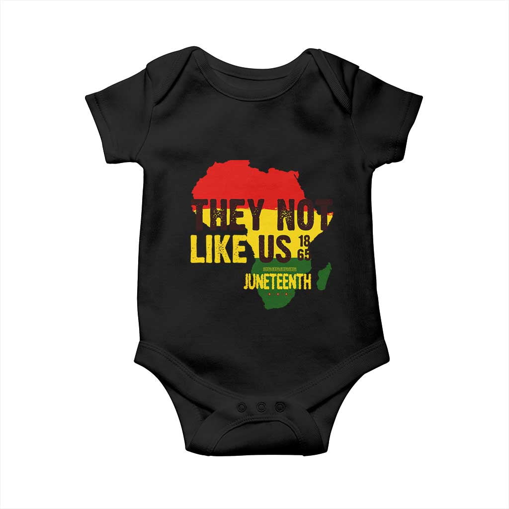 They Not Like Us Juneteenth 1865 Baby Onesie Afrocentric Africa Map Black Pride - Wonder Print Shop