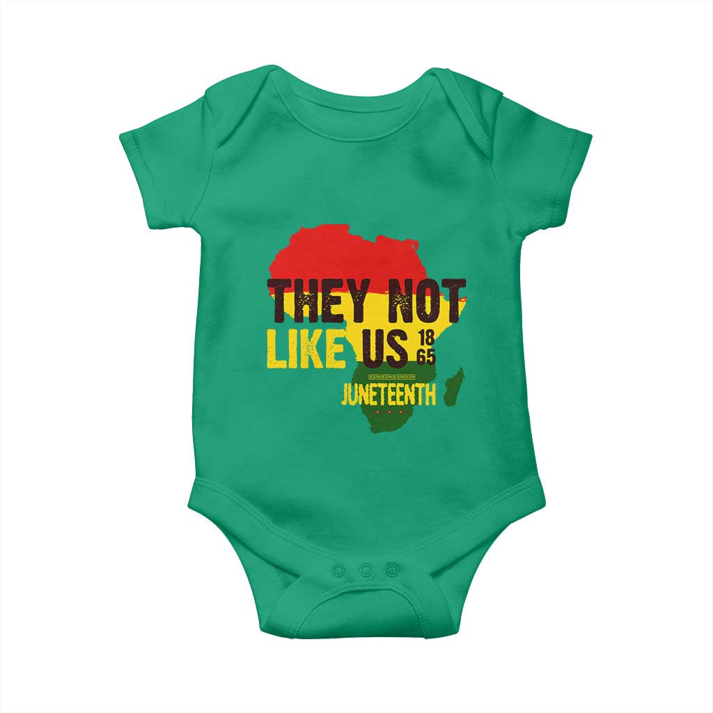 They Not Like Us Juneteenth 1865 Baby Onesie Afrocentric Africa Map Black Pride - Wonder Print Shop
