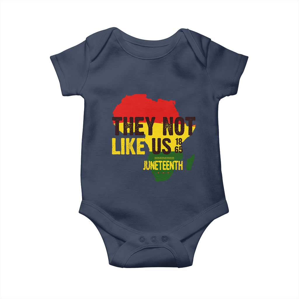 They Not Like Us Juneteenth 1865 Baby Onesie Afrocentric Africa Map Black Pride - Wonder Print Shop