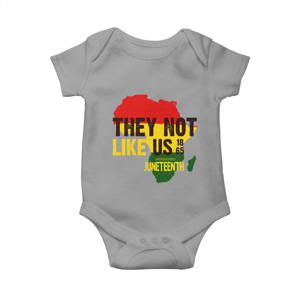 They Not Like Us Juneteenth 1865 Baby Onesie Afrocentric Africa Map Black Pride - Wonder Print Shop