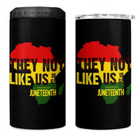 They Not Like Us Juneteenth 1865 4 in 1 Can Cooler Tumbler Afrocentric Africa Map Black Pride - Wonder Print Shop