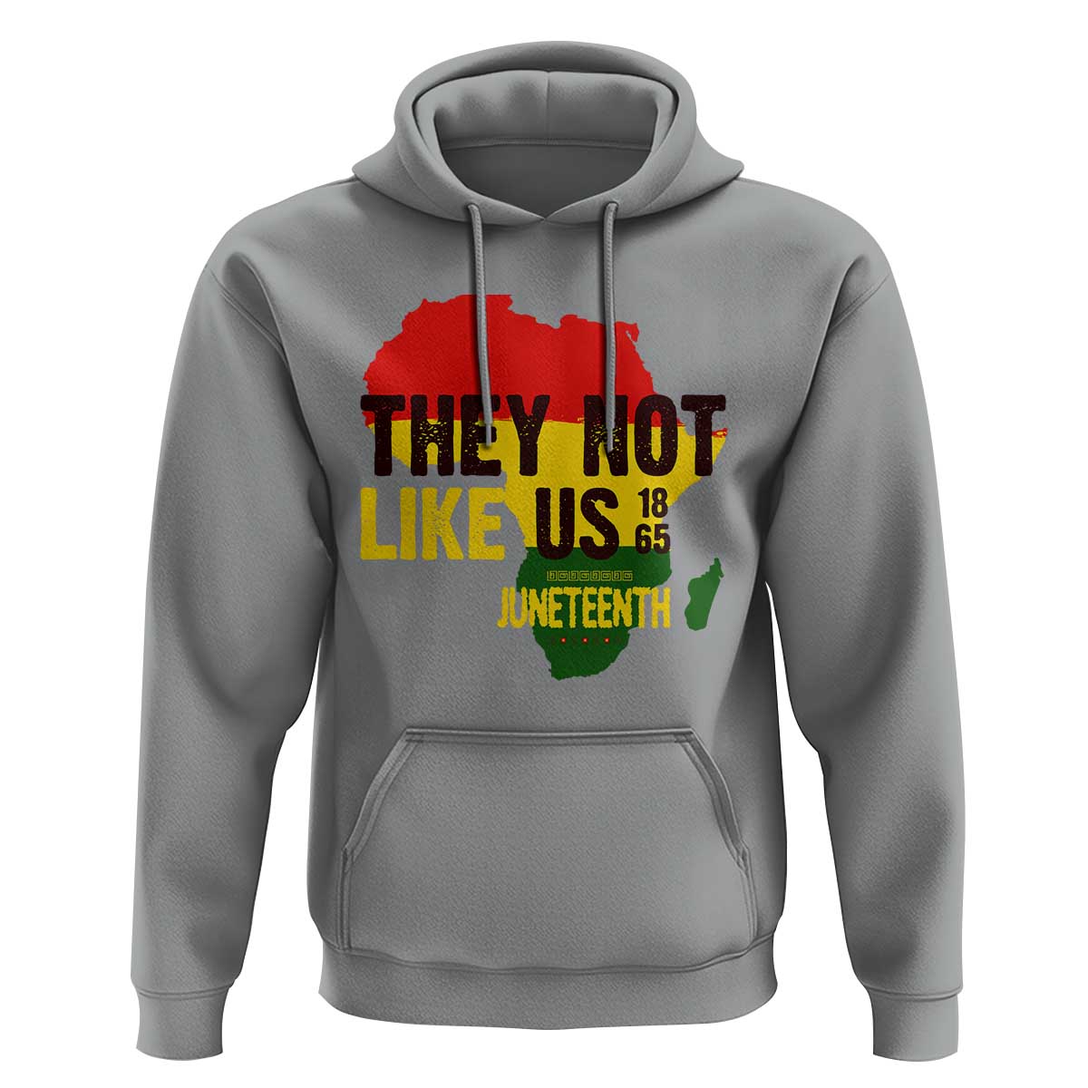 They Not Like Us Juneteenth 1865 Hoodie Afrocentric Africa Map Black Pride - Wonder Print Shop
