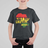 They Not Like Us Juneteenth 1865 T Shirt For Kid Afrocentric Africa Map Black Pride - Wonder Print Shop