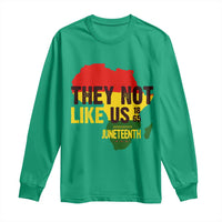They Not Like Us Juneteenth 1865 Long Sleeve Shirt Afrocentric Africa Map Black Pride - Wonder Print Shop