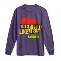 They Not Like Us Juneteenth 1865 Long Sleeve Shirt Afrocentric Africa Map Black Pride - Wonder Print Shop