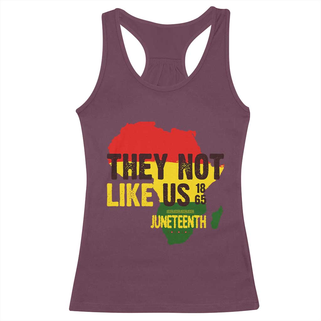 They Not Like Us Juneteenth 1865 Racerback Tank Top Afrocentric Africa Map Black Pride - Wonder Print Shop