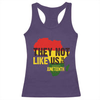 They Not Like Us Juneteenth 1865 Racerback Tank Top Afrocentric Africa Map Black Pride - Wonder Print Shop