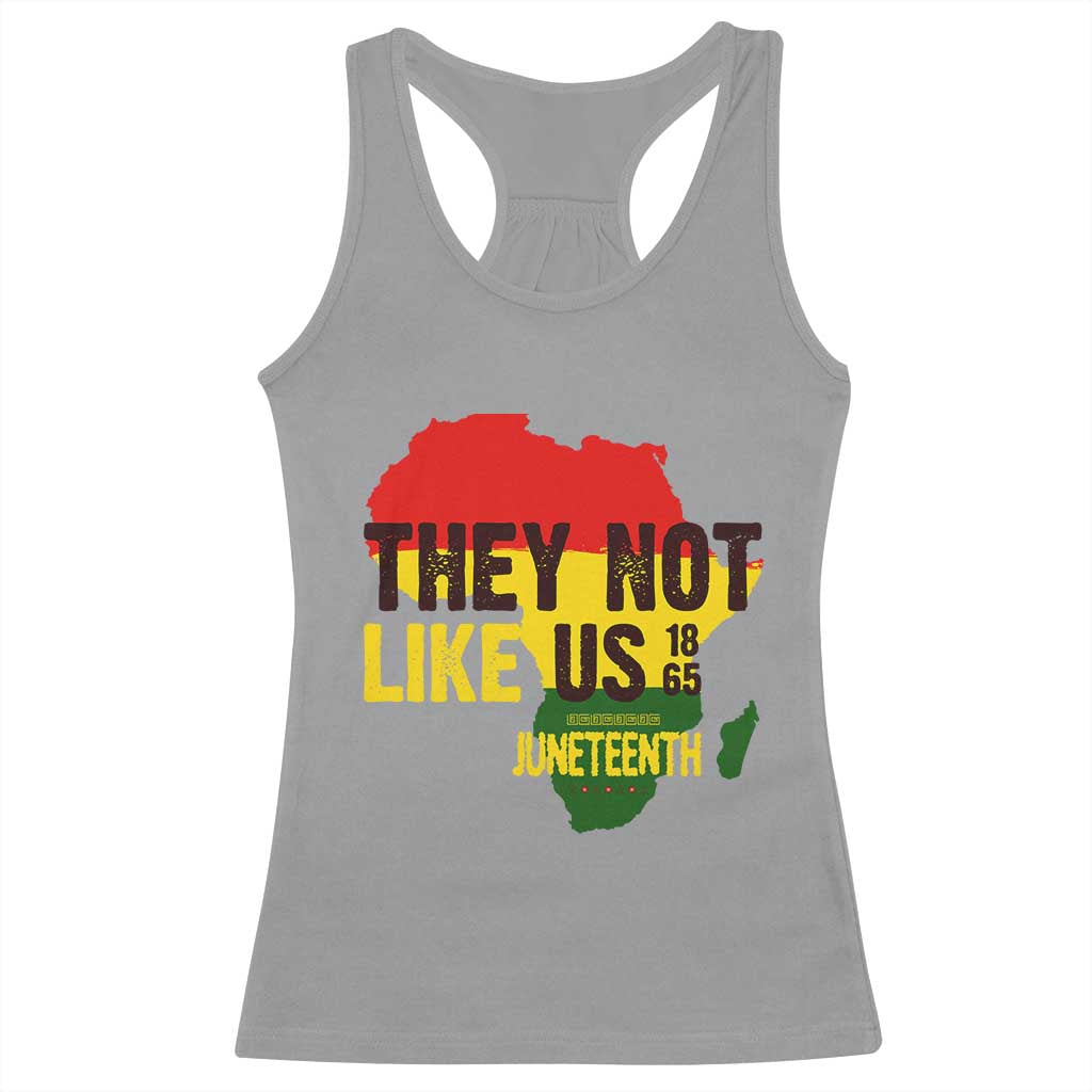 They Not Like Us Juneteenth 1865 Racerback Tank Top Afrocentric Africa Map Black Pride - Wonder Print Shop