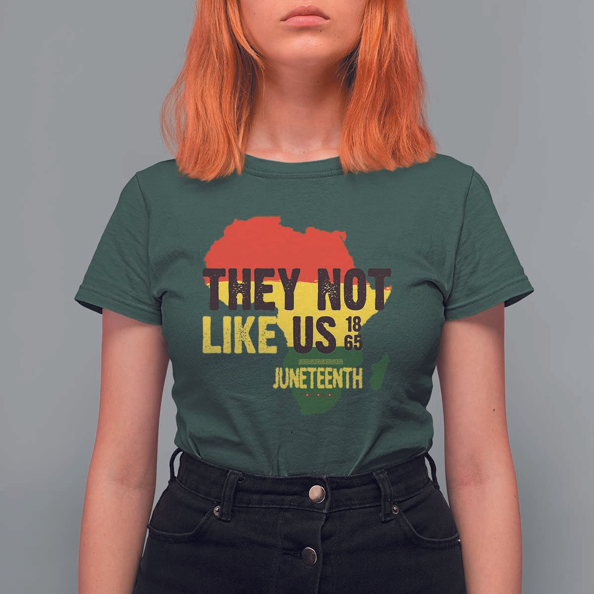 They Not Like Us Juneteenth 1865 T Shirt For Women Afrocentric Africa Map Black Pride - Wonder Print Shop