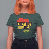 They Not Like Us Juneteenth 1865 T Shirt For Women Afrocentric Africa Map Black Pride - Wonder Print Shop