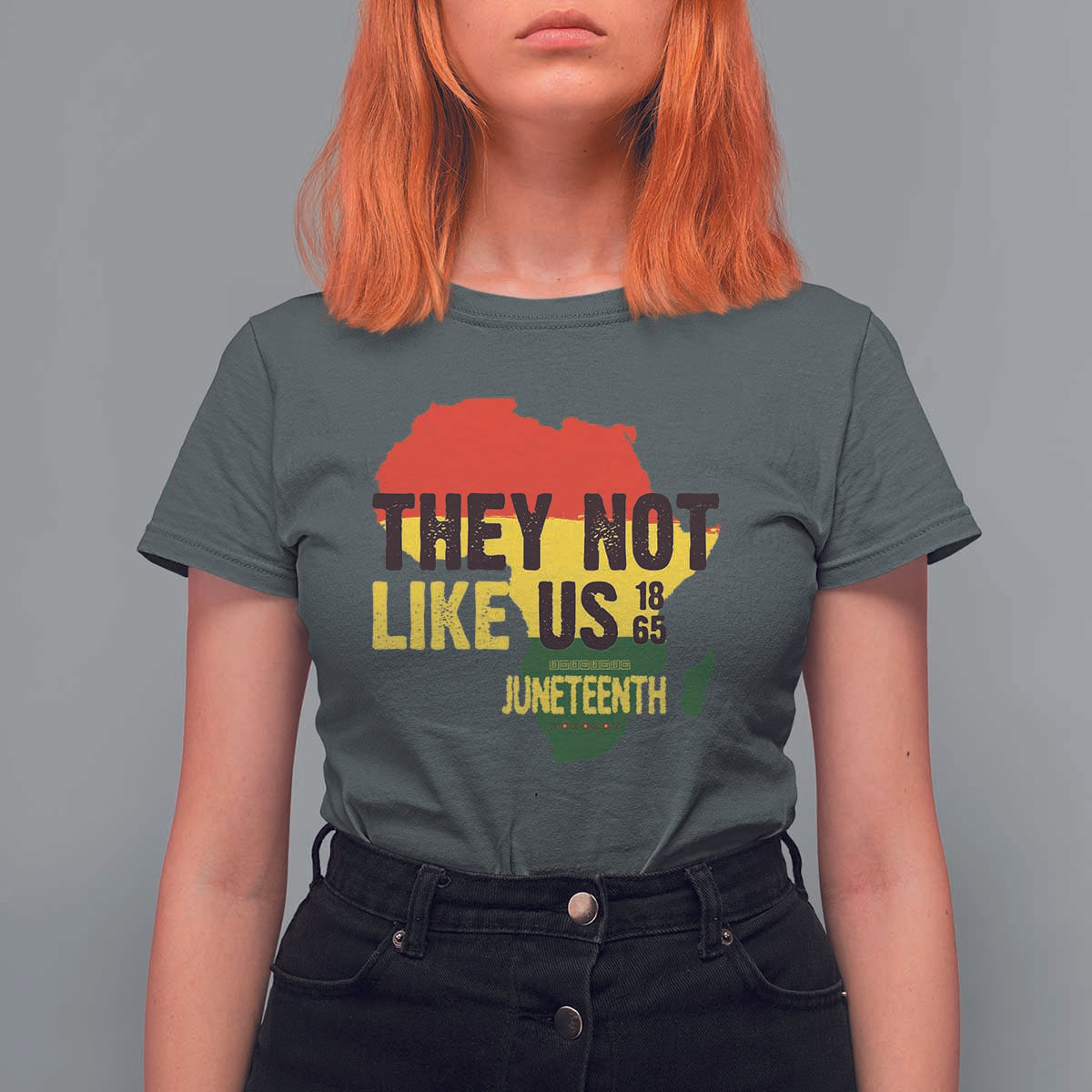 They Not Like Us Juneteenth 1865 T Shirt For Women Afrocentric Africa Map Black Pride - Wonder Print Shop