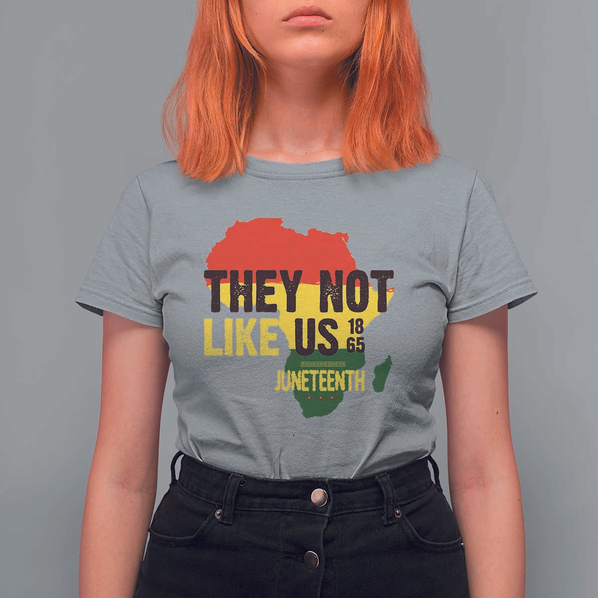 They Not Like Us Juneteenth 1865 T Shirt For Women Afrocentric Africa Map Black Pride - Wonder Print Shop