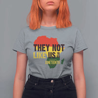 They Not Like Us Juneteenth 1865 T Shirt For Women Afrocentric Africa Map Black Pride - Wonder Print Shop