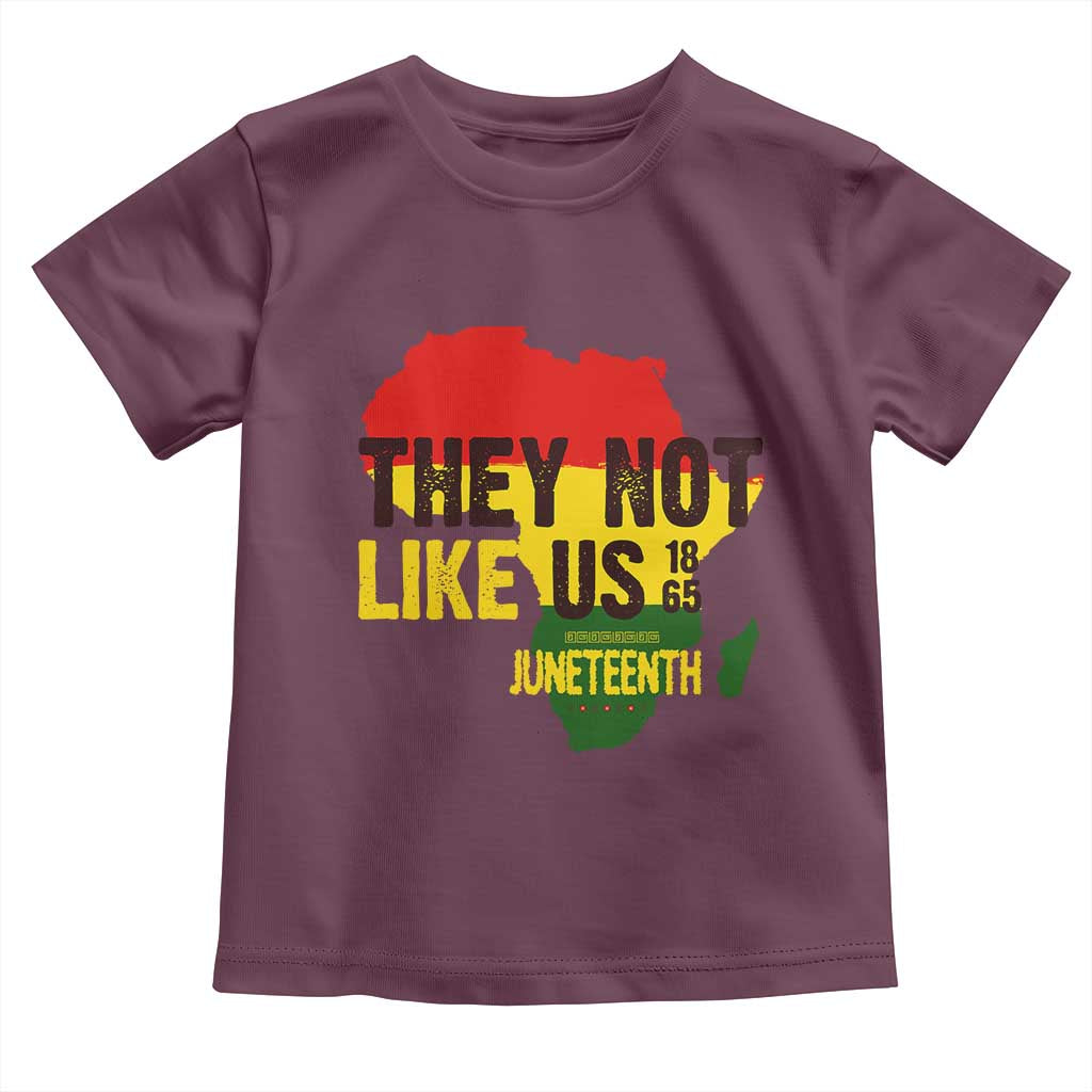 They Not Like Us Juneteenth 1865 Toddler T Shirt Afrocentric Africa Map Black Pride - Wonder Print Shop