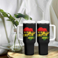 They Not Like Us Juneteenth 1865 Tumbler With Handle Afrocentric Africa Map Black Pride - Wonder Print Shop