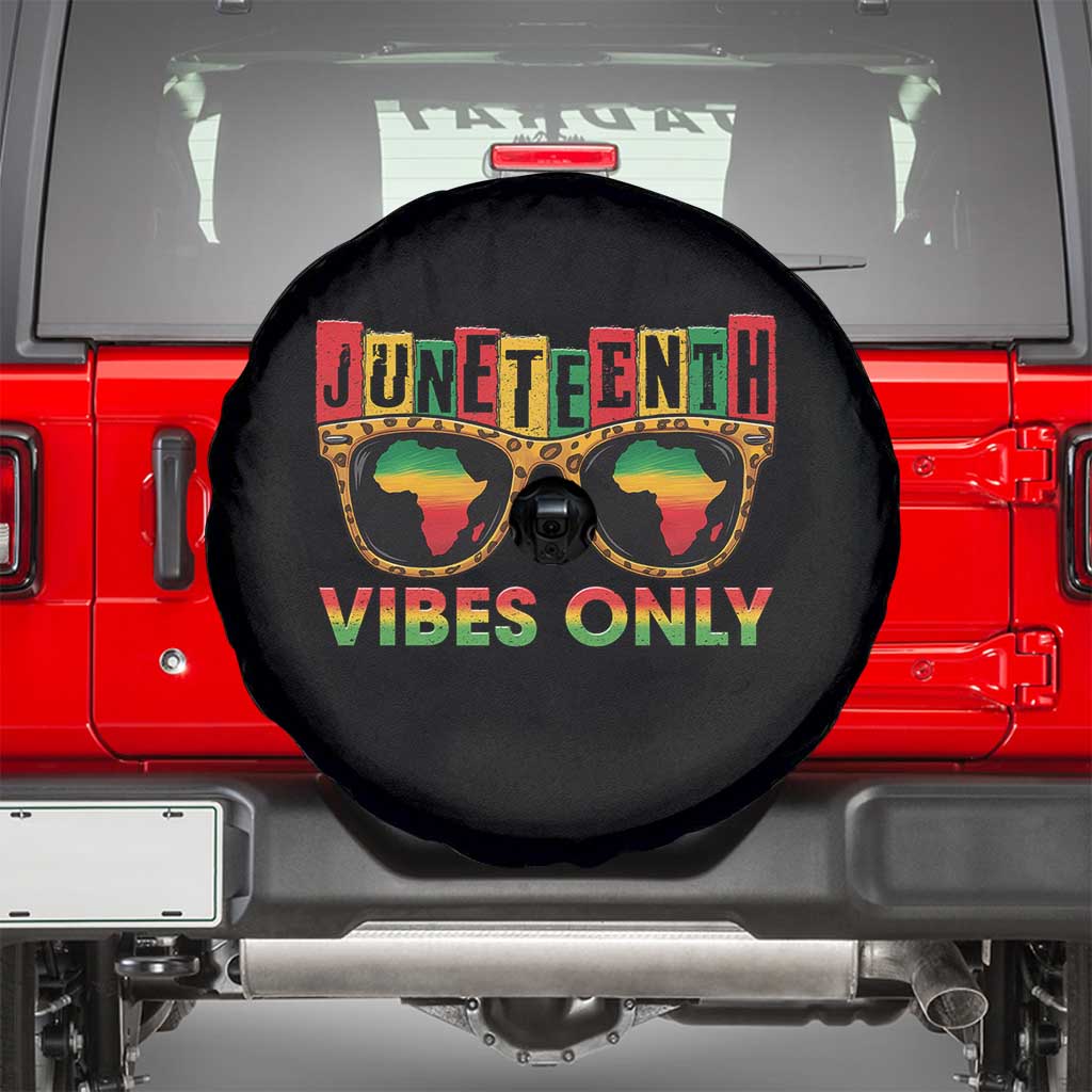 Juneteenth Vibes Only Spare Tire Cover Afro Pride Sunglasses Black History Celebration - Wonder Print Shop
