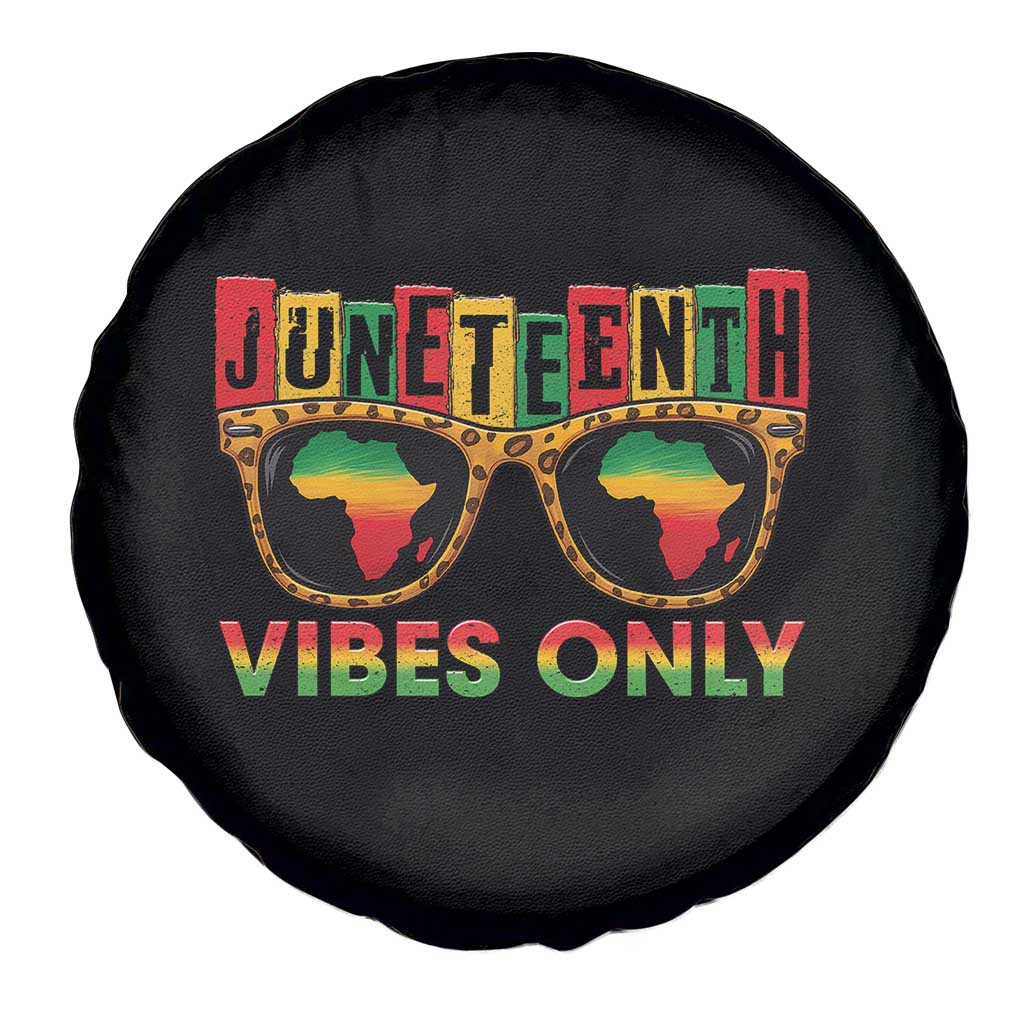 Juneteenth Vibes Only Spare Tire Cover Afro Pride Sunglasses Black History Celebration - Wonder Print Shop