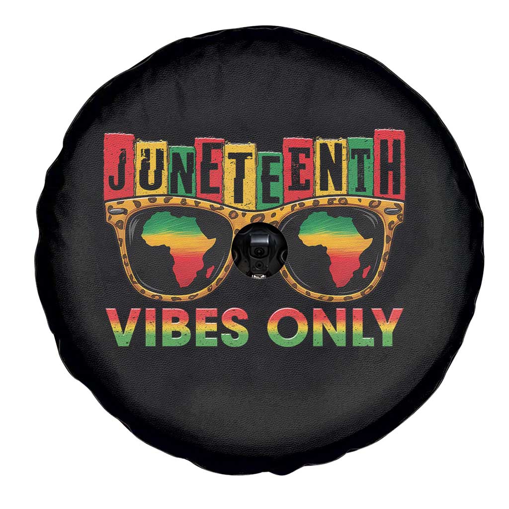 Juneteenth Vibes Only Spare Tire Cover Afro Pride Sunglasses Black History Celebration - Wonder Print Shop