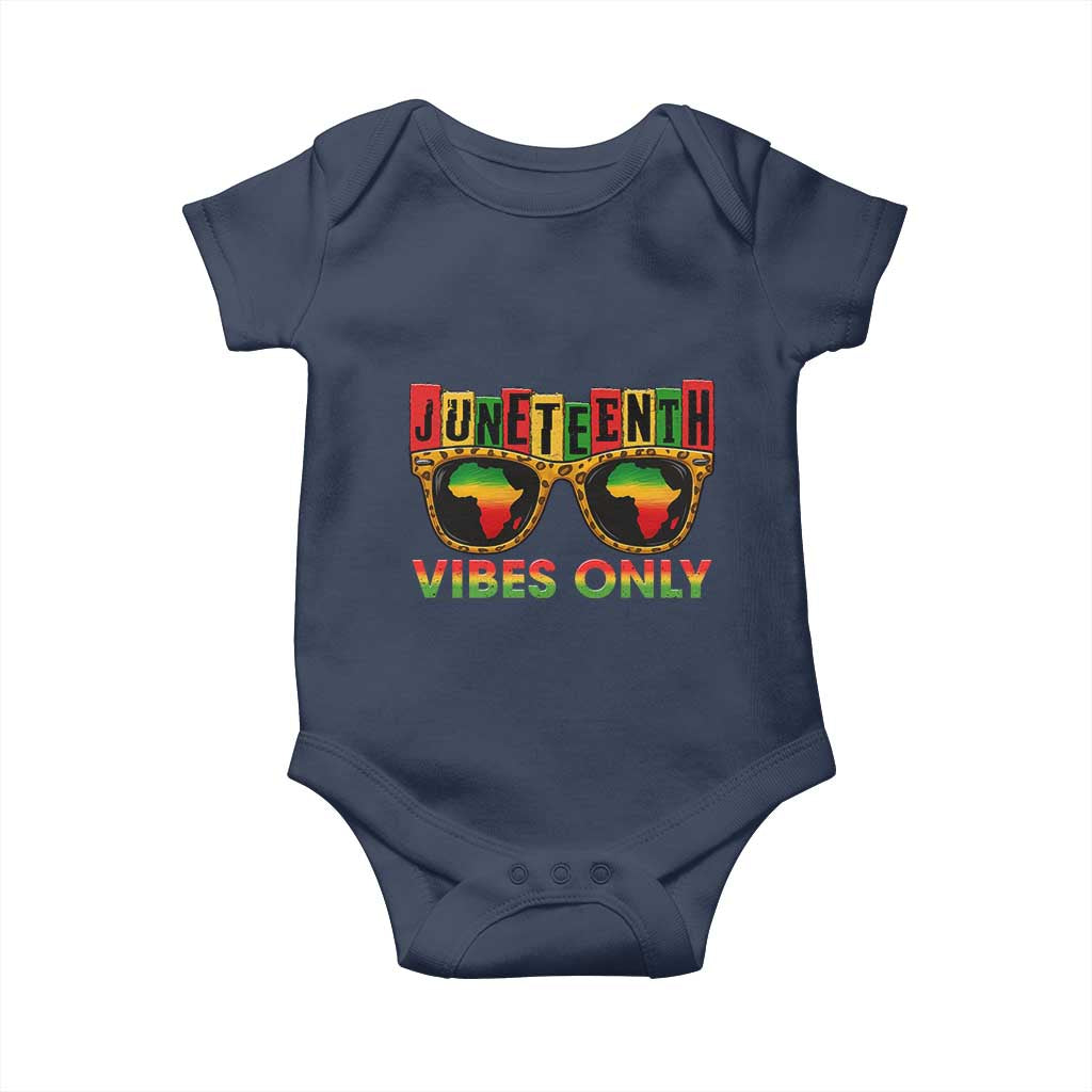 Juneteenth Vibes Only Baby Onesie Afro Pride Sunglasses Black History Celebration - Wonder Print Shop