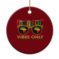 Juneteenth Vibes Only Ceramic Ornament Afro Pride Sunglasses Black History Celebration - Wonder Print Shop