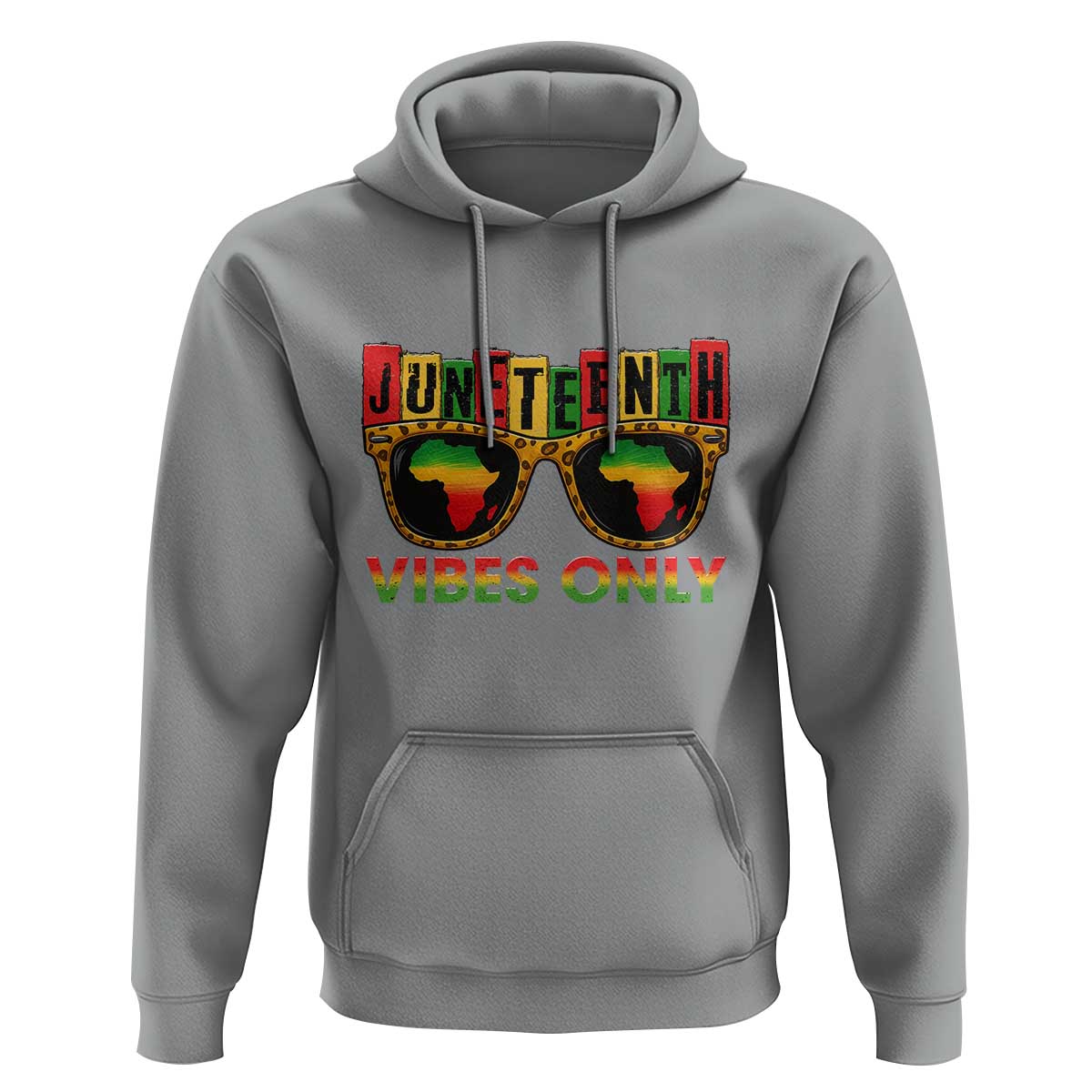 Juneteenth Vibes Only Hoodie Afro Pride Sunglasses Black History Celebration - Wonder Print Shop