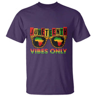 Juneteenth Vibes Only T Shirt Afro Pride Sunglasses Black History Celebration - Wonder Print Shop
