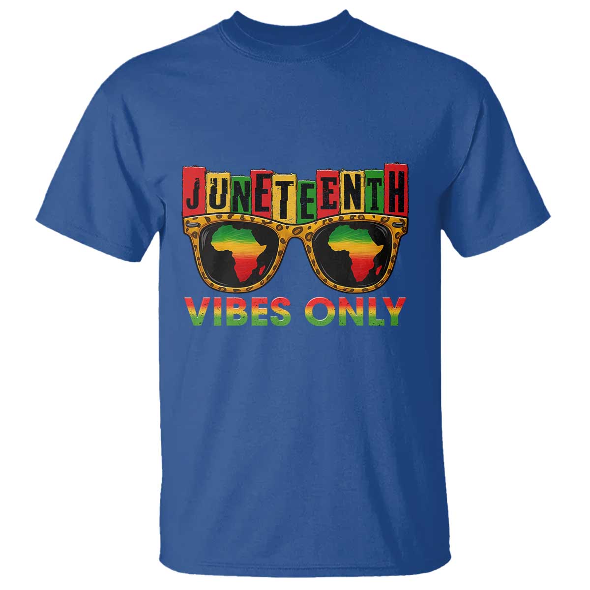 Juneteenth Vibes Only T Shirt Afro Pride Sunglasses Black History Celebration - Wonder Print Shop