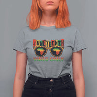 Juneteenth Vibes Only T Shirt For Women Afro Pride Sunglasses Black History Celebration - Wonder Print Shop