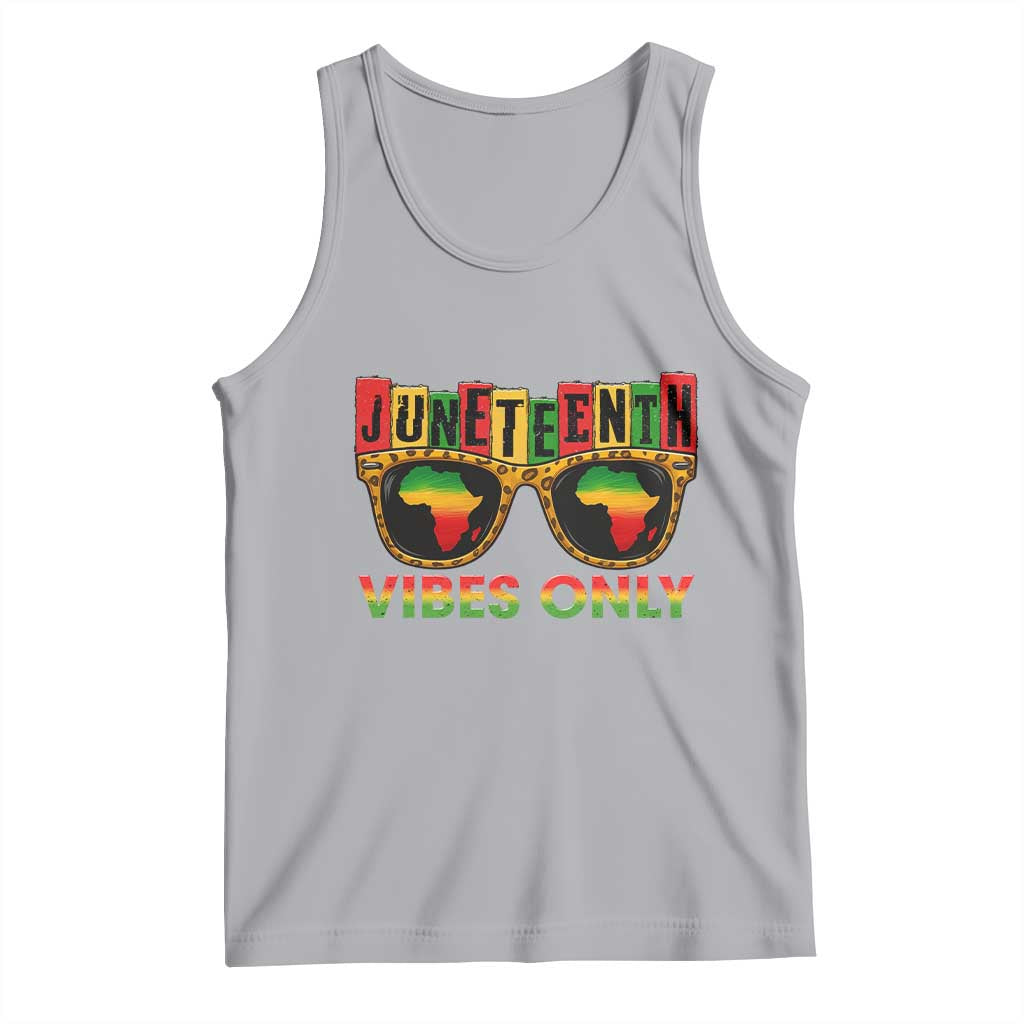 Juneteenth Vibes Only Tank Top Afro Pride Sunglasses Black History Celebration - Wonder Print Shop