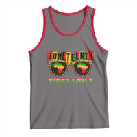 Juneteenth Vibes Only Tank Top Afro Pride Sunglasses Black History Celebration - Wonder Print Shop