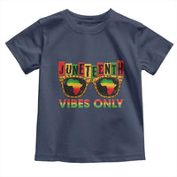 Juneteenth Vibes Only Toddler T Shirt Afro Pride Sunglasses Black History Celebration - Wonder Print Shop