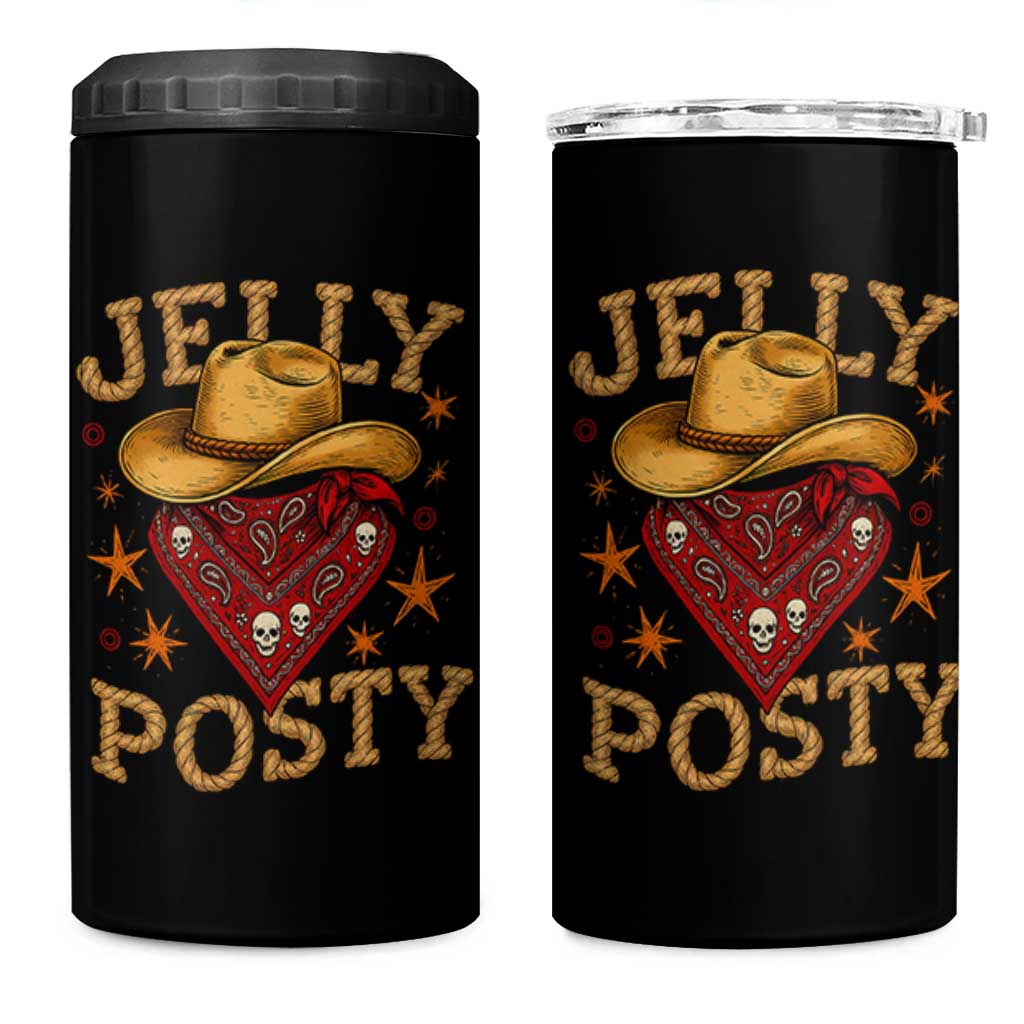 Jelly Posty Cowboy Bandana 4 in 1 Can Cooler Tumbler Funny Country Western Rodeo - Wonder Print Shop