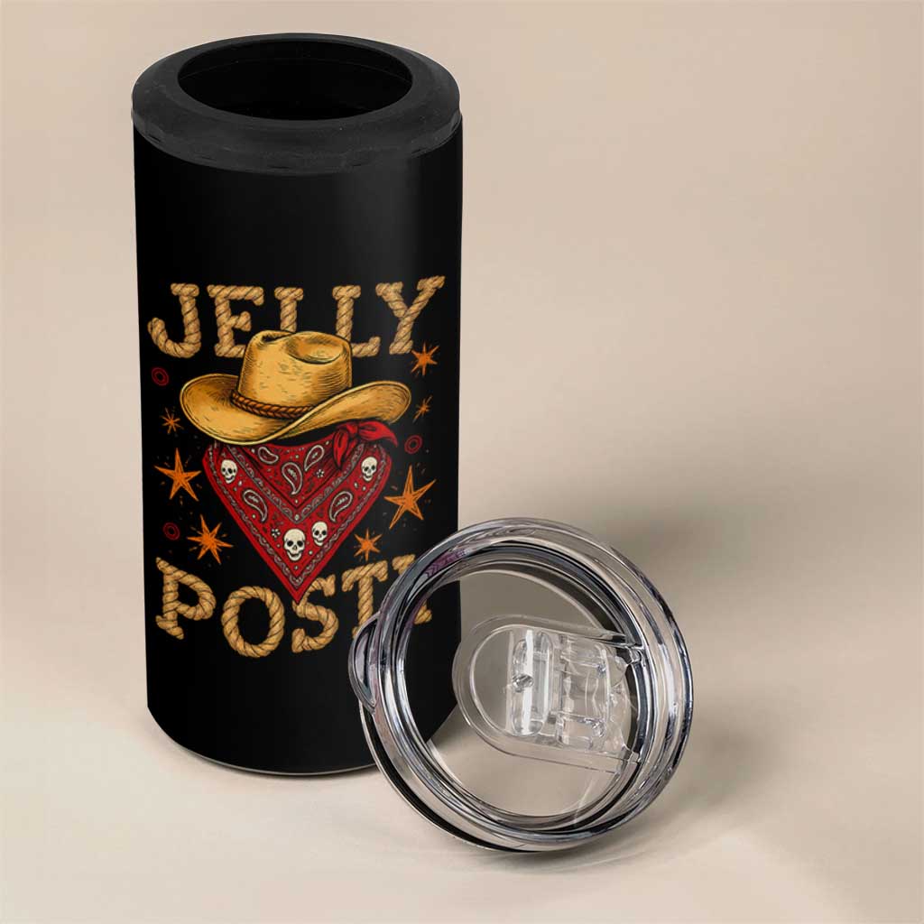 Jelly Posty Cowboy Bandana 4 in 1 Can Cooler Tumbler Funny Country Western Rodeo - Wonder Print Shop